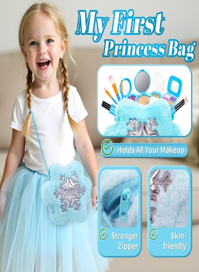 xFFFun Pretend Makeup Kit for Toddlers 3-5, Kids Play Makeup Set for Girls 3-4 4-6, Frozen Toddler Fake Make Up Toys with Purse, Princess Birthday Valentines Gift for Little Girls 3 4 5 6 Year Old - Image 4